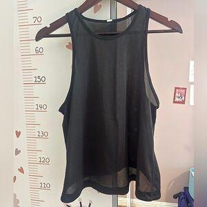 lululemon athletica Size 6 Black Grid Mesh Training Tank Top